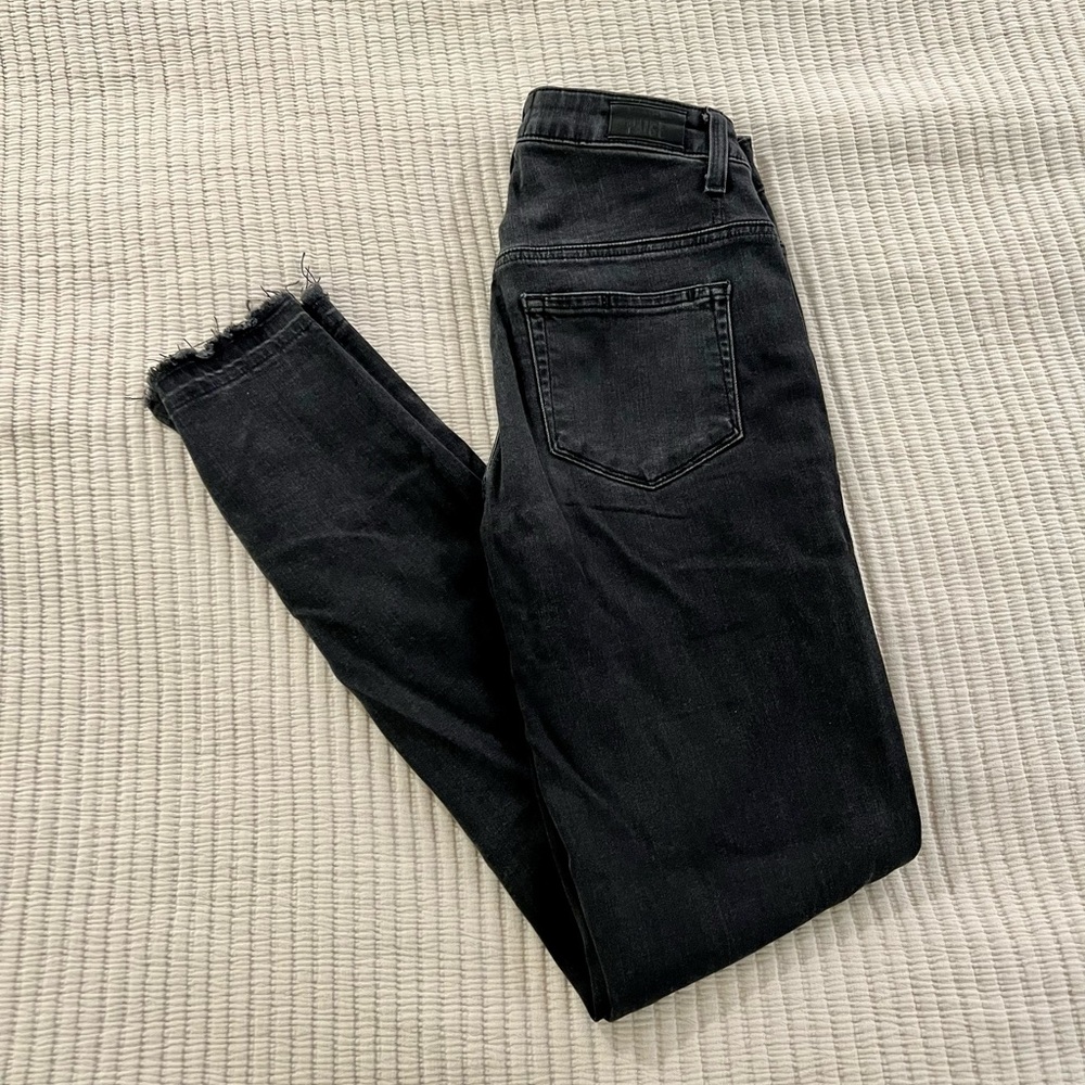 Black Paige Jeans with split ankle